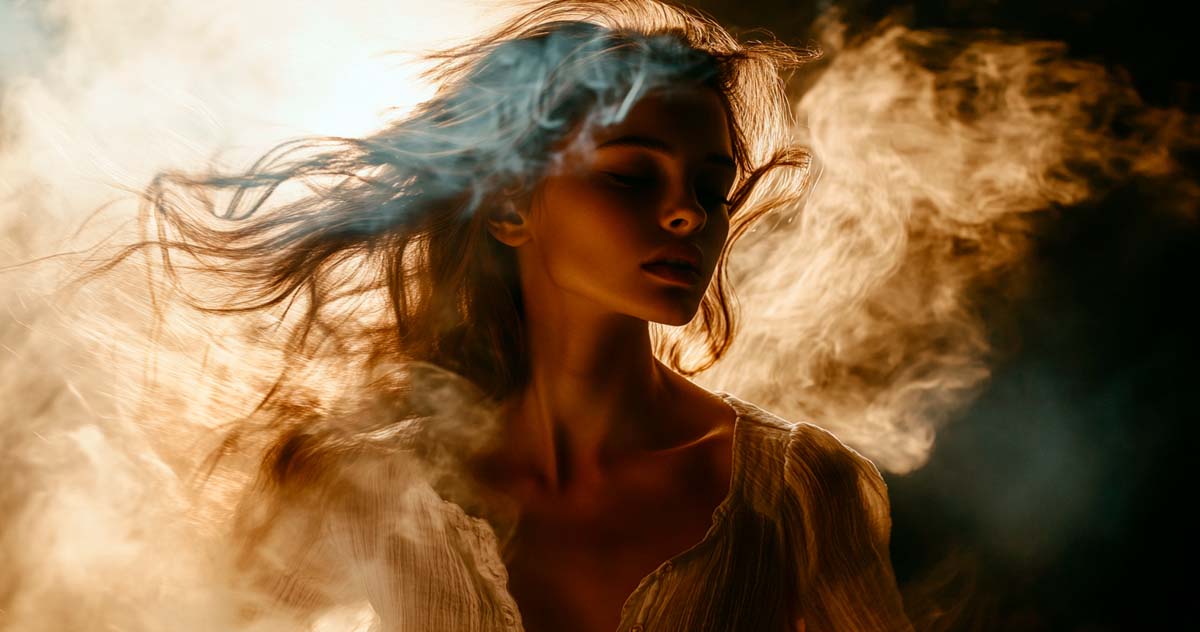 Modelo trabajando expresión facial y lenguaje corporal