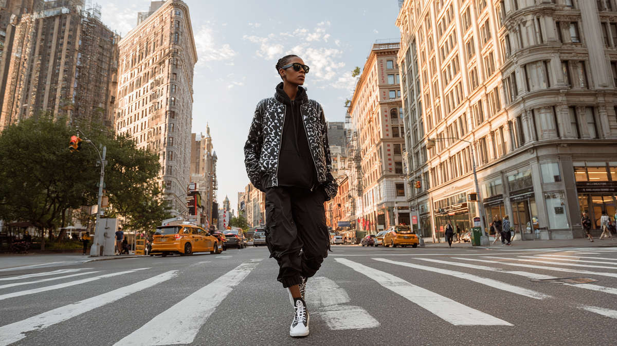 Modelo midiéndose la cintura con cinta métrica frente a un espejo