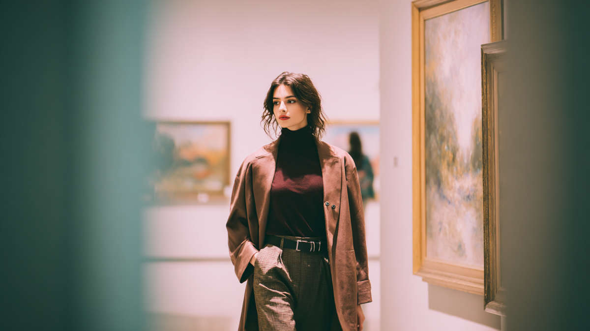 Portafolio online abierto en un navegador con galería curada